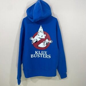 WTLA WCKDTHGHTS‎ Klux Busters Hoodie Size Large Blue Thick Organic Cotton
